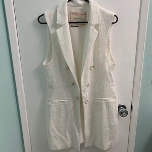 Cartonnier Flores Open White Vest NWOT